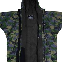 Two Bare Feet Kids Weatherproof Changing Robe & Changing Mat - Green Camo / Charcoal Extra Image 2 Preview